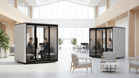 Cabine de bureau acoustique modulaire portable Comine avec design moderne, espace de travail insonorisé pour immeubles de bureaux et entrepôts