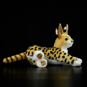 Peluche de Gato <span class=keywords><strong>Serval</strong></span> en Posición Acostada, Personalizado, Suave y Realista, para Souvenir de Zoológico, Decoración del Hogar, Fabricación OEM/ODM - Product Image 1