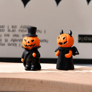 2025 nouveau Halloween sorcière diable Gentleman citrouille résine Figurines bureau décor ensemble 3 Pack pour la fête de famille - Product Image 2