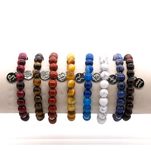 Nueva llegada joyería de cuentas de piedra natural 8mm oro Ojo de Tigre pulsera elástica constelaciones - Product Image 6