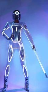 Combinaison de danse de scène <span class=keywords><strong>GOGO</strong></span> pour femmes et hommes, technologie spatiale, cyber-réfléchissante, 100% polyester, combinaison interstellaire - Product Image 2