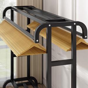 Porte-vêtements simple à double tringle en acier au carbone, armoire portable sur pied, organisateur de rangement rectangulaire pour chemises, usage domestique et chambre à coucher - Product Image 5