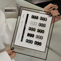 Suuseegel 10 Couleurs Vernis à Ongles Gel Effet Œil de Chat Perle Noire, Gel UV Non Toxique Effet Œil de Chat Perle de Verre Clair de Lune pour Salon de Manucure
