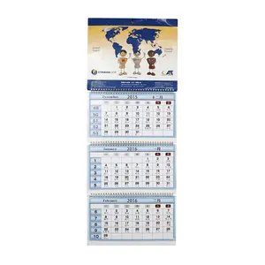 Nieuwste Custom Hot Koop 3 Maanden Vouw Muur Kalender