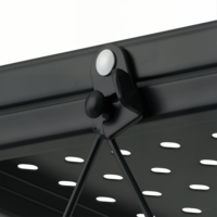 Support de plantes pliable robuste en fer avec roulettes pivotantes à 360°, étagères perforées, support à fleurs roulant portable pour jardin, patio, usine