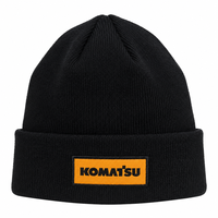 Bonnet classique en tricot côtelé noir personnalisé avec logo brodé, 100 % acrylique, pour l'hiver, unisexe, pour l'extérieur, chaud, style bonnet court, ODM