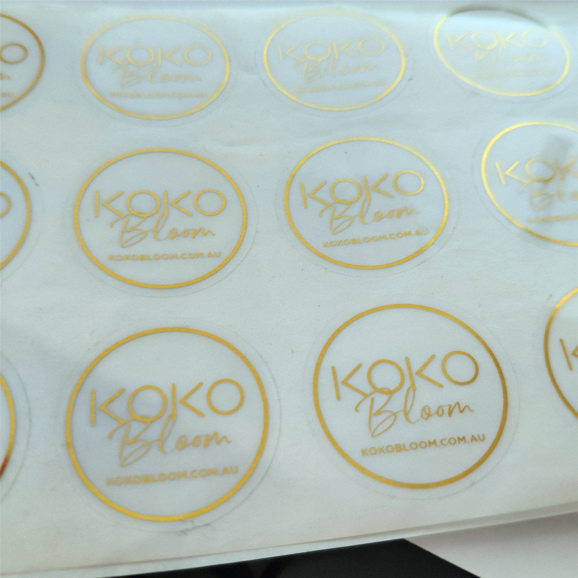 Gold Foil Stamping Label Clear Custom Stickers Roll Logo Stickers for Packaging