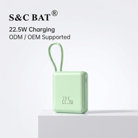 Banco de Energía de Carga Rápida de 22.5W Tipo-C con Cable, 10000mAh, Portátil, Alta Capacidad, para Campamento al Aire Libre, Multiusos