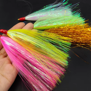 <span class=keywords><strong>Leurre</strong></span> de pêche réfléchissant en Mylar avec queue scintillante et streamer, imitation réaliste <span class=keywords><strong>pour</strong></span> la truite, le bar et les poissons prédateurs en <span class=keywords><strong>eau</strong></span> <span class=keywords><strong>douce</strong></span> et salée - Product Image 1