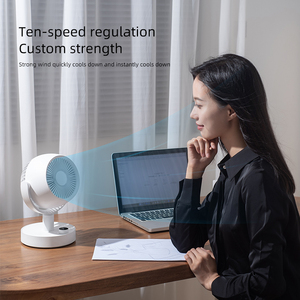 Ventilador de escritorio ajustable de 10 velocidades recargable por Usb alimentado por batería con pantalla Led, temporizador de viento fuerte, ventilador de mesa oscilante automático - Product Image 6