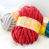 Thick 100% Polyester Dyed Yarn Super Bulky Soft Plush Yarn Chunky Chenille Yarn for Crocheting & Knitting