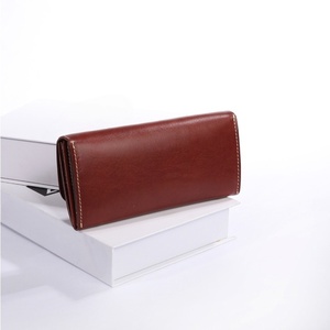 High Quality Fashion Retro Style Women's Long Leather Card Holder <b>Purse</b> Elegant Flat Buckle Clutch Wallets - Product Image 5
