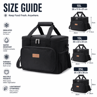 Tas Pendingin Termal Berinsulasi, Tahan Air, Kapasitas Besar, Ringan, Awet, Bahan Oxford, Dilengkapi Logo Kustom, Cocok untuk Piknik dan Makan Siang, Dapat Dibawa di Bahu