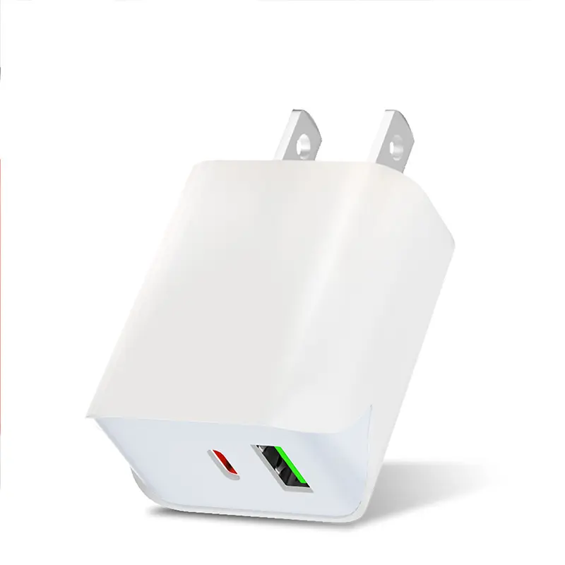 Fast shipping White dual ports usb wall charger US plug pd 20w super fast charging usb c charger block
