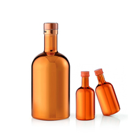 Bouteilles de Vin en Verre Dépoli Vides 200ml 500ml, Flacon de Rangement Vide pour Liqueur, Spiritueux, Vodka, Gin, Rhum, Jus, Whisky avec Bouchon en Bois