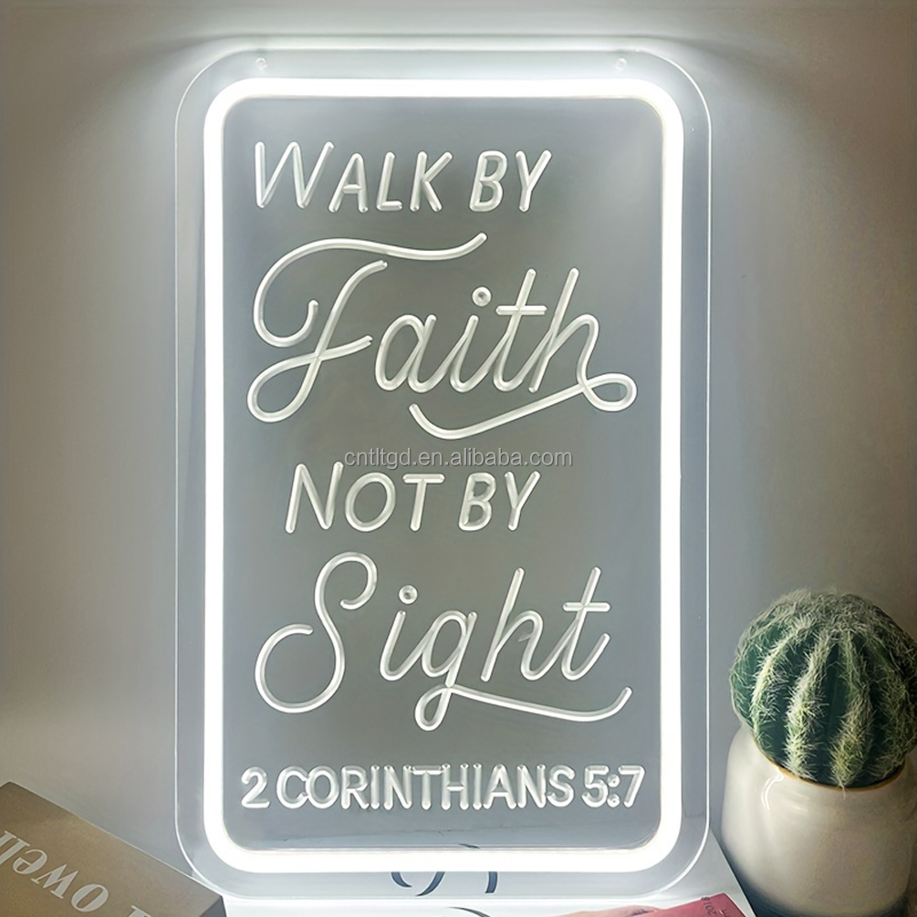 Walk by Faith Not by Eye светодиодная неоновая вывеска для офисного домашнего декора