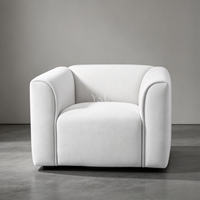 Fauteuil pivotant en tissu, design moderne, carré et incurvé, pour salon, hôtel, salle de séjour