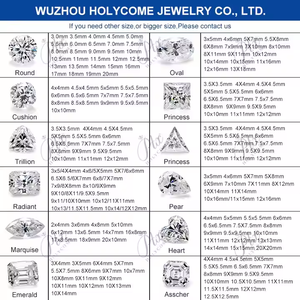 Holycome 0.5ct à 10ct D VVS1 Loose Moissanite Gemstone Factory Fine Jewelry <span class=keywords><strong>Prix</strong></span> de gros Emerald Cut Moissanite Diamond - Product Image 5