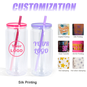 Cup Snow Globe Tumbler DIY Jar Clear <strong>Double</strong> <strong>Wall</strong> Plastic 20oz Mugs PS American Style Business Gifts Individually White <strong>Box</strong> - Product Image 6