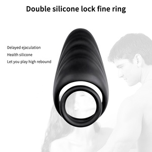 Vente chaude Amazon Silicone Mâle Retarder L'éjaculation Hommes Sexe Jouet Pénis Anneau De Pénis - Product Image 4