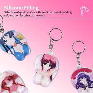 Llavero transparente de dibujos animados, alfombrilla de ratón con forma de ratón para juegos 3D, alfombrilla de teclado pequeña con protector de muñeca - Product Image 3