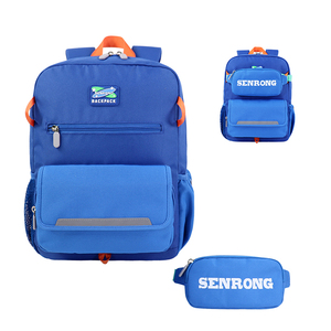 Kids Waterproof School <b>Backpack</b> Detachable Pencil Case Set Primary Students Spine Protection Large Capacity Color Block <b>Children</b> - Product Image 1