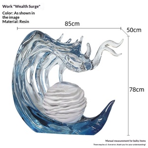Escultura Artística Transparente con Diseño de Salpicaduras de Agua, Fabricada en China, para Vestíbulo de Hotel, Oficina de Ventas, Pasillo, Escalera - Product Image 2