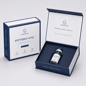 Boîte en carton rigide de luxe avec fermeture magnétique et logo personnalisé, en forme de livre, pour l'emballage de flacons de peptides - Product Image 2