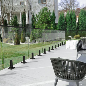 Açık kare tıkaç küpeşte balkon teras çerçevesiz cam korkuluk küpeşte yuvarlak tıkaç cam dirsek - Product Image 2