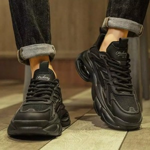 Zapatillas Deportivas Casuales Transpirables Ligeras con Cordones, Parte Superior de Malla, Diseño Sólido, para Primavera/Verano, con Entresuela de Goma y Suela Exterior de Goma - Product Image 6