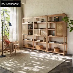 Wholesale custom made Big bookshelf wooden living room nine cube bookcase