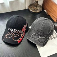 Casquette de baseball unisexe personnalisée avec logo, 6 panneaux, visière incurvée, broderie flamme, style papa, vente en gros, logo brodé 3D, casquettes vintage