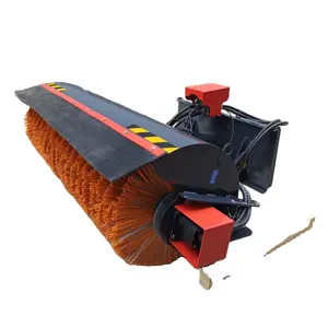 Skid Steer Loader Machine Brush Broom Sidewalk Snow Sweeper Snow Cleaning Machine