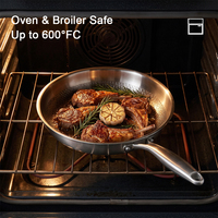 Ensemble de casseroles et poêles en titane de qualité alimentaire classique personnalisable de 7 pièces avec couvercle en verre, résistant au four, écologique et antiadhésif