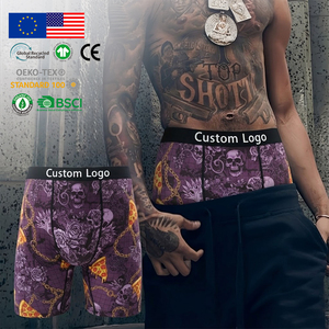 Boxer da <span class=keywords><strong>Uomo</strong></span> Traspiranti con Stampa Digitale, Stile Streetwear di Lusso, Alta Elasticità, Vita Media - Product Image 1