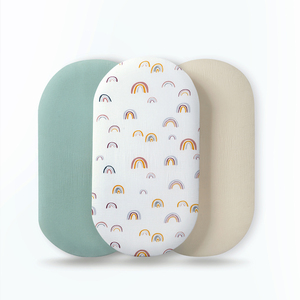 Sábana Ajustable Suave para <span class=keywords><strong>Cuna</strong></span> y Moisés de Muselina de Algodón Orgánico 100% con Tela Crepé, Tamaño Personalizado 81*41*8cm - Product Image 2