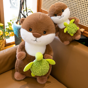 Peluche di Lontra Carina e Gambero Gluttono, Giocattoli di Peluche per Bambini, Regali di Compleanno, Bambole di Stoffa in Poliestere, Vendita Calda per l'Esportazione - Product Image 2