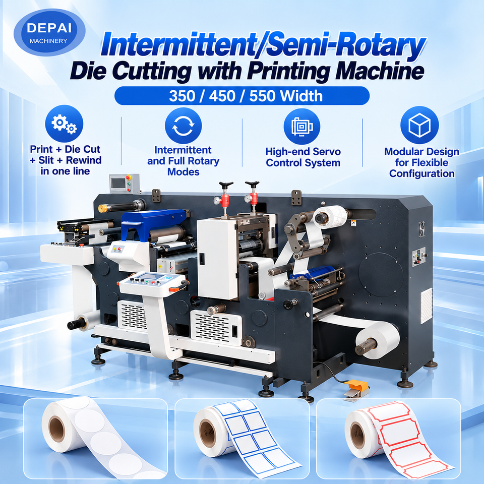 Intermittent Printing and Semi Rotary Die Cutting Machine 350 450 for ...