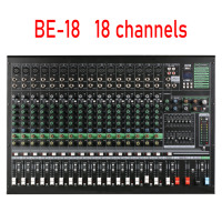 Console de mixage audio numérique professionnelle CrossTop BE-18 16DSP avec suppression du bruit, micro karaoké, DJ, alimentation PC, connexion 8 appareils