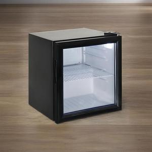 Mini-bar d'hôtel à porte vitrée simple, refroidisseur de boissons portable 52L, étagères réglables, tension <span class=keywords><strong>universelle</strong></span> - Product Image 6