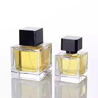Botellas de Perfume Cuadradas de Lujo al por Mayor de 30ml 50ml 100ml, Botellas de Perfume Vacías de Vidrio con Atomizador, con Caja y Tapa Personalizada