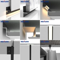 NIUYUAN Nouveau profilé d'ombre LED noir en aluminium pour mur inférieur et plafond