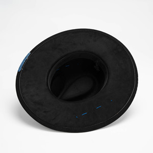 Chapeau de cowboy occidental en daim noir à large bord, tendance 2025, pour hommes et femmes, avec patch en jean, couture bleue et bande à <span class=keywords><strong>pompon</strong></span>, pour le quotidien, les activités de plein air et les fêtes - Product Image 6