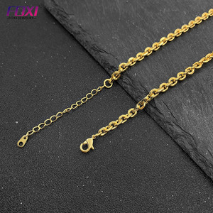 Toptan paslanmaz çelik kolye Mens 14k 18K altın kaplama dolgulu kablo Franco zincir Figaro zincir halat zinciri - Product Image 4