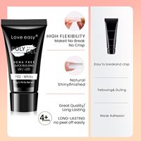 Gel Ekstensi Kuku Poly Gel Bebas Hema Private Label Soak Off, Cepat Membentuk, Fleksibilitas Tinggi, Gel Akrilik untuk Grosir