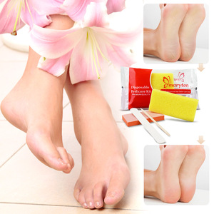LIVRAISON GRATUITE AUX ÉTATS-UNIS - Kit de pédicure jaune 4 pièces - Ensemble de manucure jetable - Outil à ongles en bois pour salon - Product Image 5