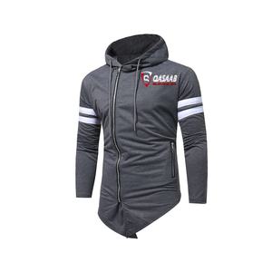 Top Quality Grey-Color Plus-Size Men's Sportswear Zipper Jacket Coat Autumn and Winter Fashion Clothing Longed Hoodies - Product Image 1