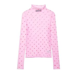 เสื้อและเสื้อเชิ้ตแขนยาวถักลายหัวใจแบบเรียบง่ายแฟชั่นใหม่สำหรับผู้หญิงใส่สบายในฤดูร้อน - Product Image 2