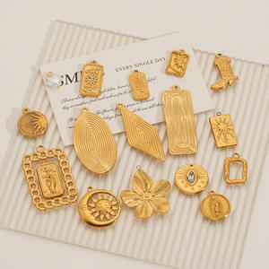 الفولاذ المقاوم للصدأ ديي صنع المجوهرات سحر ماء زهرة الشمس قلب للأطفال الأقراط قلادة الأزياء المعلقات سحر - Product Image 2