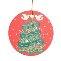 Ébauches de sublimation ornements de boule en céramique nouvel ornement de Noël avec trou pour la décoration créative de la maison pour le mariage de Diwali